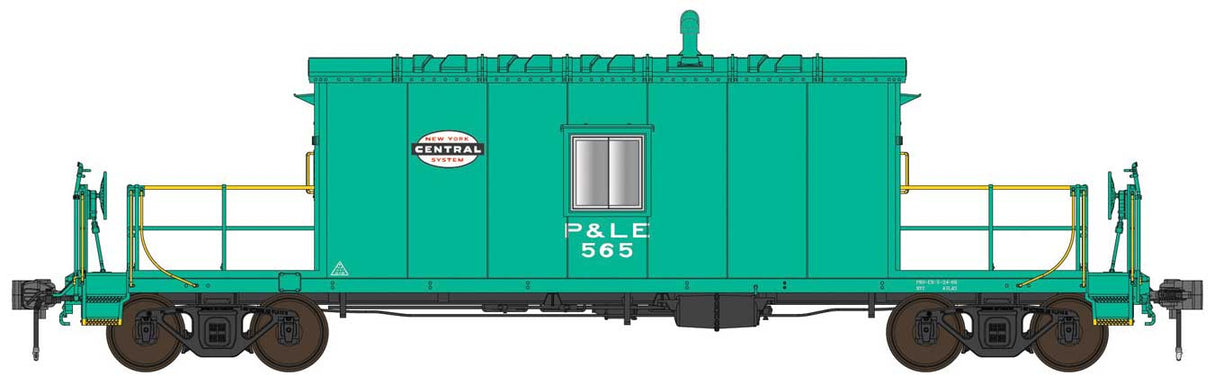 N9 Transfer Caboose - Ready to Run -- Pittsburgh & Lake Erie #565 (Jade Green, white, NYC Cigar Band Logo)