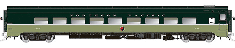 CC&F 52-Seat Dayniter Leg-Rest Coach w/Skirts - Ready to Run - Super Continent -- Northern Pacific #578 (Loewy 2-Tone Green)-1