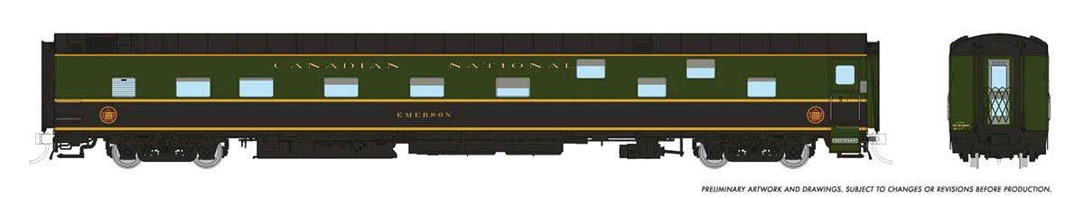Duplex Sleeper - Ready to Run - Super Continental Line(TM) -- Canadian National #1115 "Edmundston" (green, black, yellow)