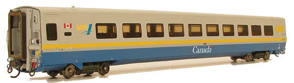 Super Continental Line(TM) Streamlined LRC Club Car - Ready to Run -- VIA #3455 (gray, blue, yellow, VIA 1 Logo)