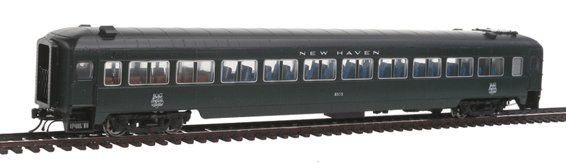 PS Osgood-Bradley 10-Window Smoker Coach w/Partial Skirt - Ready to Run -- New Haven #8515 (Hunter Green)
