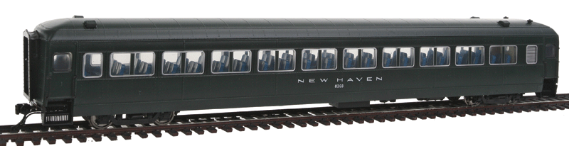 PS Osgood-Bradley 10-Window Coach, Full Skirt - Ready to Run -- New Haven #8203 (As-Delivered Hunter Green)