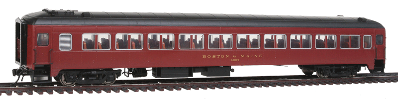 PS Osgood-Bradley 10-Window Coach, No Skirt - Ready to Run -- Boston & Maine #4694 (maroon)