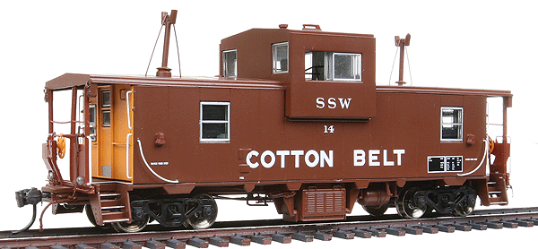 Transcona Yard Wide-Vision Caboose - Lighted & Assembled -- St. Louis-Southwestern (Cotton Belt) #14 (Oxide, white)