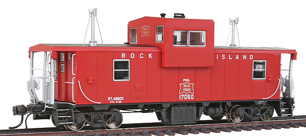 Transcona Yard Wide-Vision Caboose - Lighted & Assembled -- Rock Island #17050 (red, white, black roof)