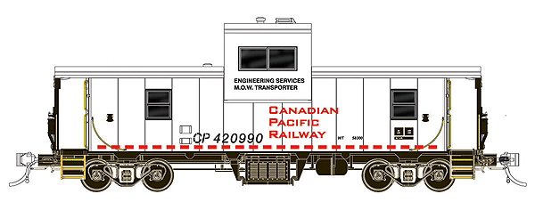 Transcona Yard Wide Vision Caboose Lighted & Assembled -- Canadian Pacific Railway #420985