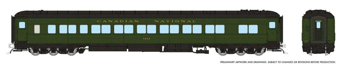 Canadian Car & Foundry Balloon-Top Coach - Ready to Run -- Canadian National #5214 (green, black)
