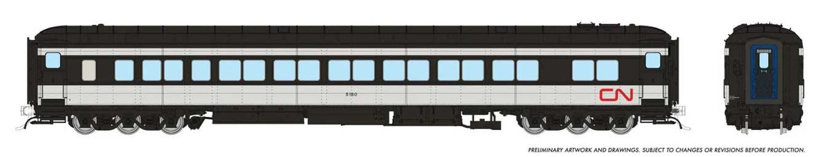 Canadian Car & Foundry Balloon-Top Coach - Ready to Run -- Canadian National #5218 (black, white, red Noodle Logo)