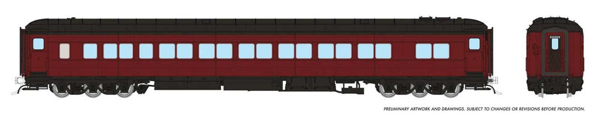 Canadian Car & Foundry Balloon-Top Coach - Ready to Run -- Painted, Unlettered (Tuscan, black)