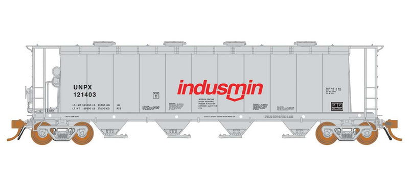 NSC 3800 Cylindrical Covered Hopper 6-Pack - Ready to Run -- Indusmin UNPX (gray, red)-1