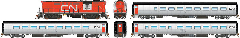 Tempo Train-Only Set - Standard DC -- Canadian National Set 1: RS18 3150, Club 320, Cafe 343, Coach 362
