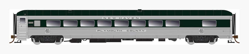 NH P-S Parlor-Lounge - Ready to Run -- New Haven 205 Plymouth County (As-Delivered, stainless, Hunter Green)