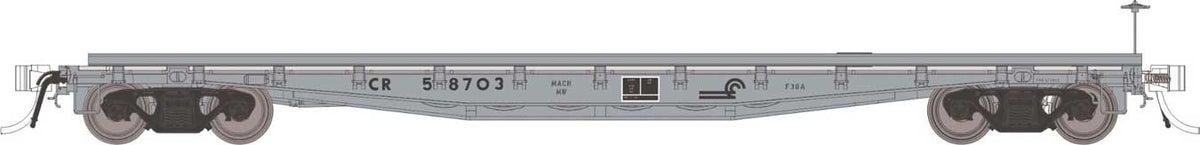 Class F30A 50' Flatcar w/Deck Rails - 6-Pack - Ready to Run -- Conrail Set #2 (MOW Gray)