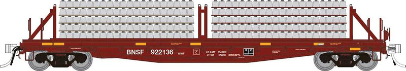 Class F30D 50' Concrete Tie Car w/Load 6-Pack - Ready to Run -- BNSF Railway #922136, 922136, 922206, 922151, 922183, 922191 (brown)