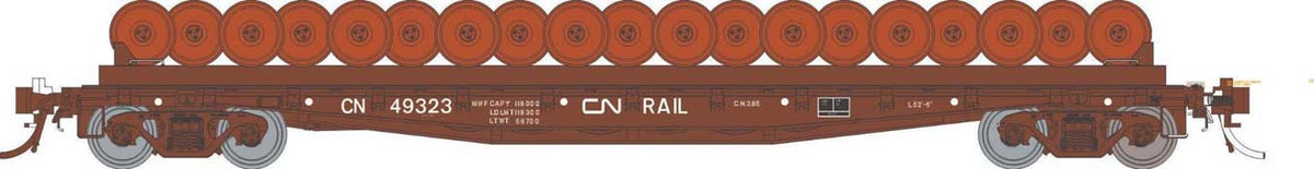 Class F30D 50' Wheel Flatcar - Ready to Run -- Canadian National #1 (Boxcar Red)