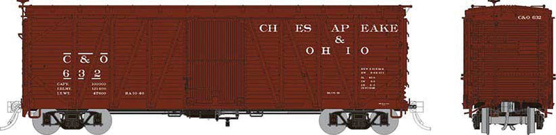 USRA Single-Sheathed Wood Boxcar - Ready to Run -- Chesapeake & Ohio (Boxcar Red)