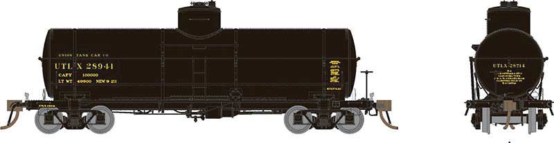 Union Tank Car 10,000-Gallon X-3 Tank Car - Ready to Run -- Union Tank Car (1930s Scheme, Set #1; black, yellow)