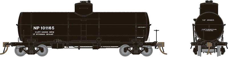 Union Tank Car 10,000-Gallon X-3 Tank Car - Ready to Run -- Northern Pacific (black, white)
