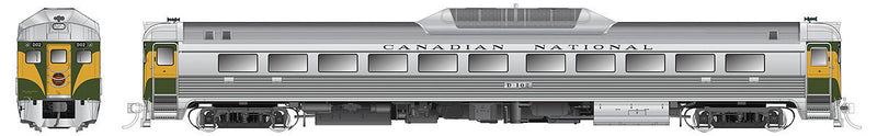 Budd RDC-1 Phase 2 w/Sound & DCC -- Canadian National #D-106 (As-Delivered, Stainless Steel, green, yellow)