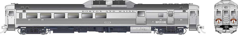 Budd RDC-3 Phase 1b - Sound & DCC -- Boston & Maine 6300 (stainless, Minuteman Logo)
