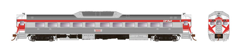 Budd RDC-1 Phase 2 - LokSound and DCC -- Canadian Pacific 9068 (stainless steel, Action Red, Hockey Mask Ends)
