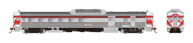 Budd RDC-3 Phase 1c - LokSound and DCC -- Canadian Pacific 9021 (stainless steel, Action Red, Hockey Mask Ends)
