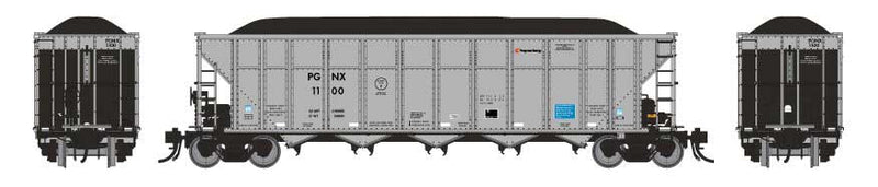 AutoFlood III Rapid Discharge Coal Hopper 6-Pack - Ready to Run -- PGNX Set 2 (silver, black)