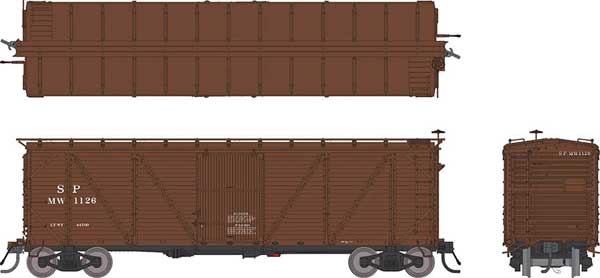 Class B-50-15 Boxcar - As Built w/Viking Roof - Ready to Run -- Southern Pacific (Company Service MOW, Boxcar Red, Reporting Marks Only)