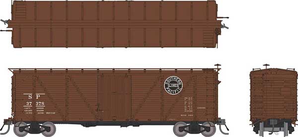 Class B-50-16 Boxcar - As Built w/Viking Roof - Ready to Run -- Southern Pacific (1931 to 1946 Scheme, Boxcar Red, Black Lines Logo)