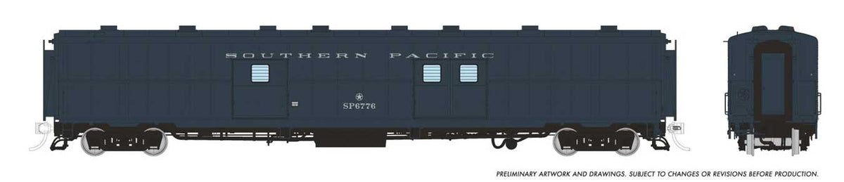 PC&F Econo Baggage Car - Ready to Run -- Southern Pacific #6792 (Late Doors, gray, Baggage/Messenger)