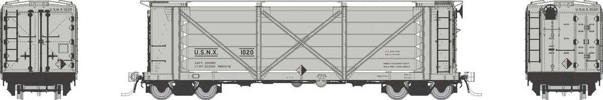 ACF Helium Gas Tank Car 6-Pack - Ready to Run -- US Navy USNX Set #1 (silver)