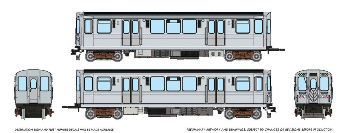 Budd 2600 Series L 2-Car Pair - Sound and DCC -- Painted, Unlettered (stainless)