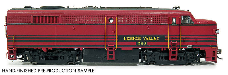 Alco FPA-2 - Standard DC -- Lehigh Valley #590 (As-Delivered, Cornell Red, black)