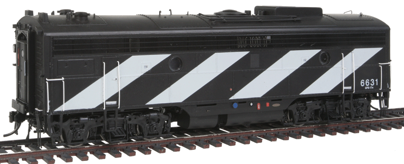 GMD F9B Class GPB-17e w/48" Fans - Standard DC -- Canadian National #6633 (1961 Noodle Scheme, black, white Stripes)