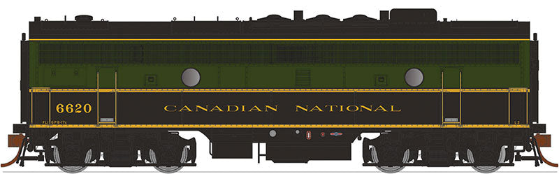 GMD F9B - LokSound & DCC -- Canadian National 6633 (As-Delivered, black, green)