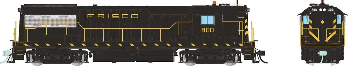 GE U25B High Hood - Standard DC -- St. Louis-San Francisco #800 (As-Delivered, black, yellow, Frisco Lettering)