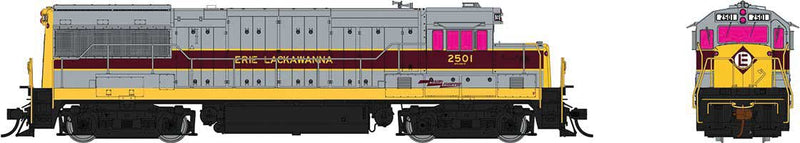 GE U25B Low Hood - Sound and DCC -- Erie Lackawana 2501 (Early, gray, maroon, yellow)