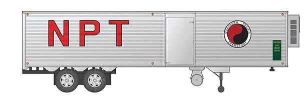 Fruehauf 40' Fluted-Side Volume Van Trailer, Side Door - Assembled -- Northern Pacific 3 (silver, red NPT, NP Transport Monad Logo)