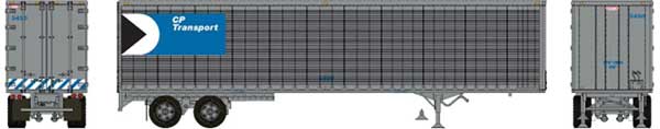 45' Trailmobile Dry Van Trailer - Assembled -- CP Transport #5450 (silver, blue, black, white, Multimark Logo)