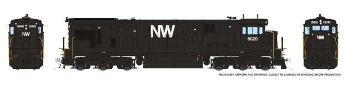 GE C30-7 - ESU LokSound and DCC -- Norfolk & Western #8068 (black, white, NW Logo)