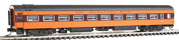 The Panorama Line(TM) Lightweight Coach, Assembled, Lighted, MT Couplers -- Milwaukee Road #547