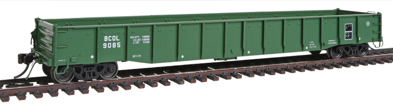 52' 6" Canadian Mill Gondola 6-Pack - Ready to Run -- British Columbia Railway BCOL Set #1 (green, Dogwood Logo)