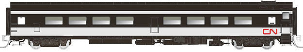 Panorama Line(TM) Cafe-Bar-Lounge, No Skirting, Fixed Steps - Ready to Run -- Canadian National #2503 (1961 Scheme, black, white, Wet Noodle Logo)