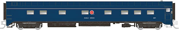 Panorama Line(TM) Pullman-Standard Plan #4186 10-5 Sleeper, Fixed Steps -- Missouri Pacific #669 "Eagle Valley" (Jenks Blue)