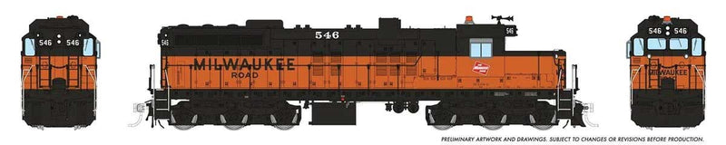 EMD SD10 Low Nose - ESU LokSound and DCC -- Milwaukee Road #546 (orange, black; Billboard Lettering)