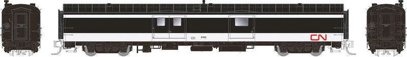 73' Smooth Side Baggage-Express w/41-BN0-11 - Ready to Run - Panorama Line -- Canadian National #9603 (black, white; red Noodle Logo, End Doors)