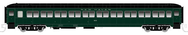 Osgood Bradley Lightweight 10-Window Coach w/Partial Skirts - Ready to Run -- New Haven #8260 (1947-50, Hunter Green, black)