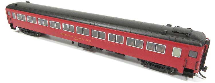 Osgood Bradley Lightweight 10-Window Coach No Skirts - Ready to Run -- Boston & Maine 4594 (maroon, black, Hatch Roof)
