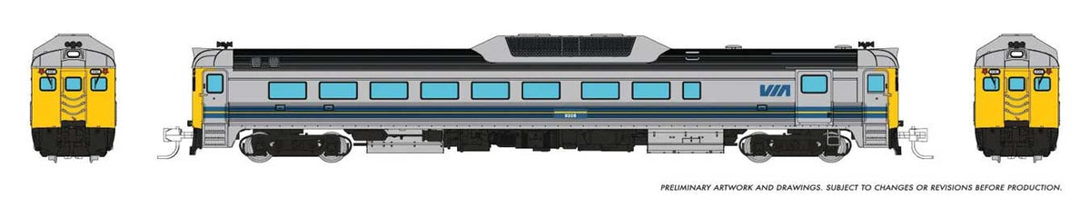 Budd RDC-2 Phase 2 - Sound and DCC -- VIA Rail Canada #6208 (Early, stainless, blue, yellow)