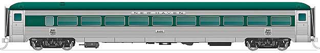 New Haven 8600-Series Coach w/Skirts - Ready to Run -- New Haven #8626 (As-Delivered, stainless steel, green)